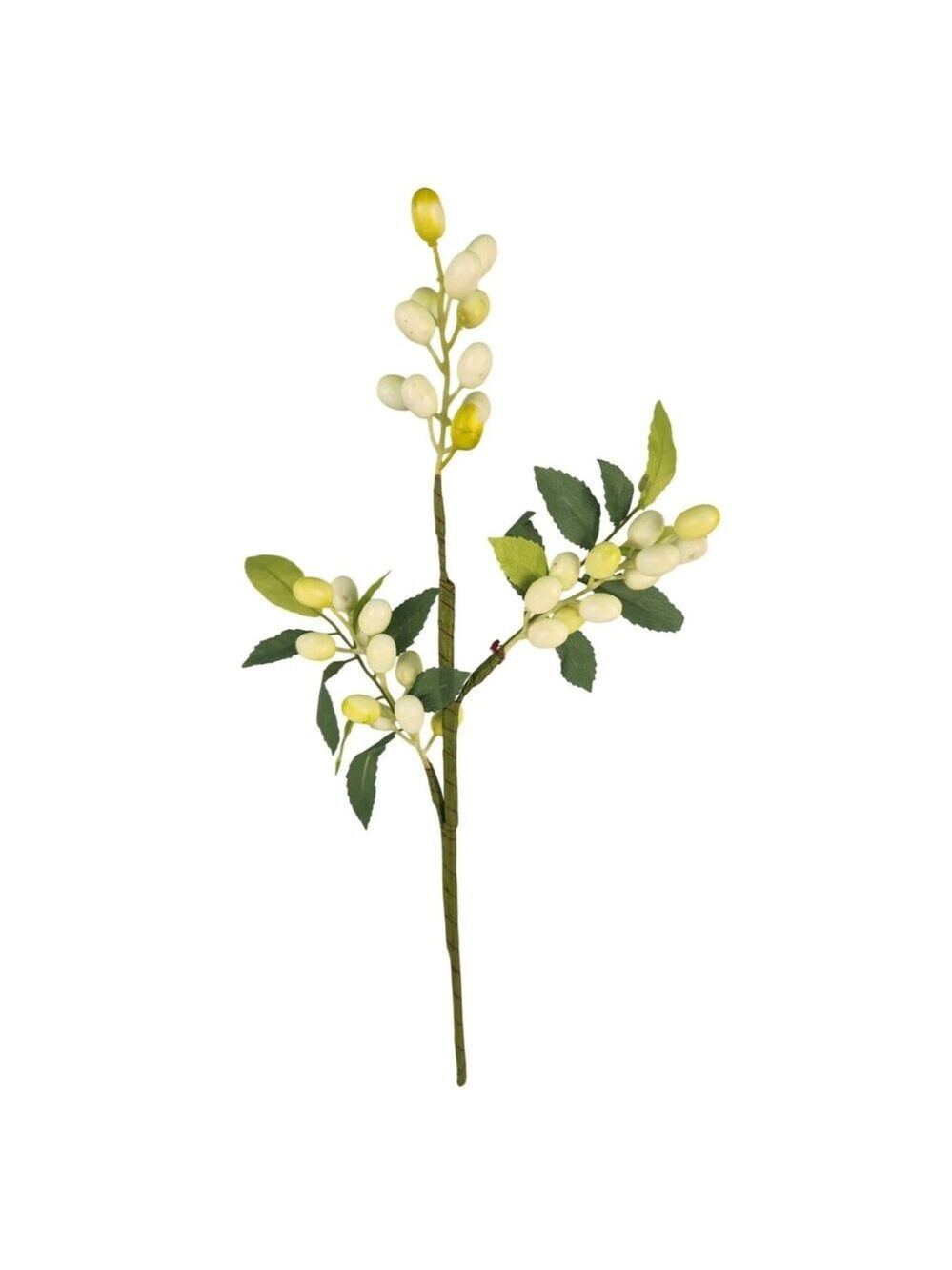 White Berry Stem 13.5 Inch Artificial Berry Branch Farmhouse Lodge Cabin Decor